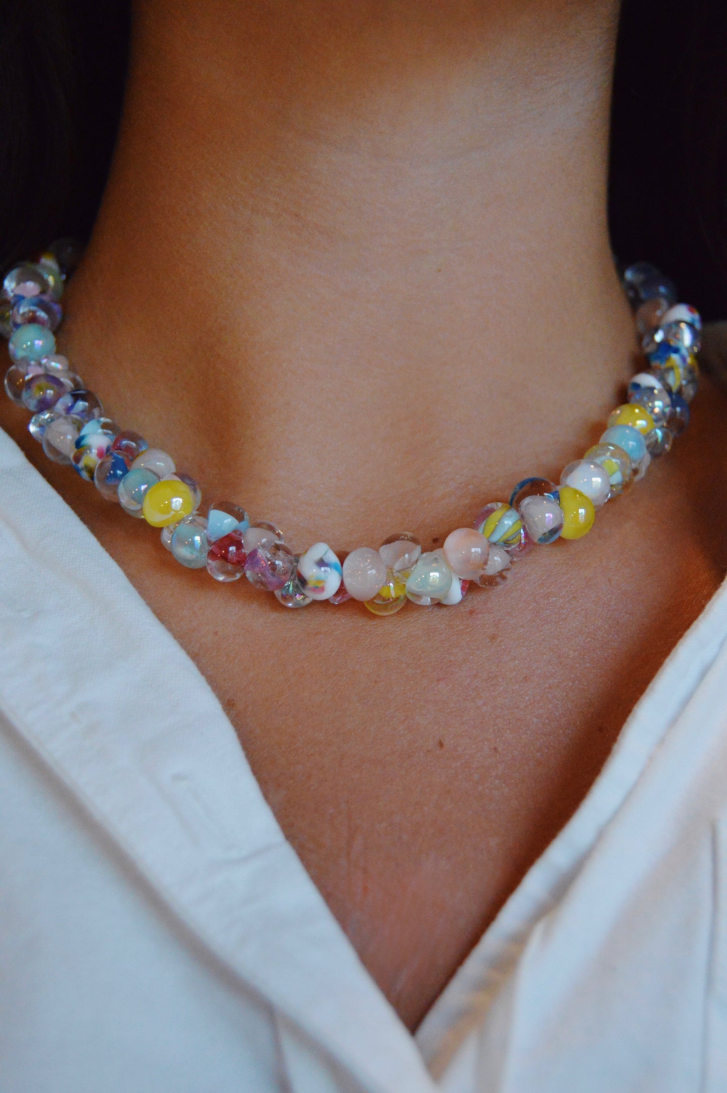 Rainbow Bubble Glass Necklace- Birthday