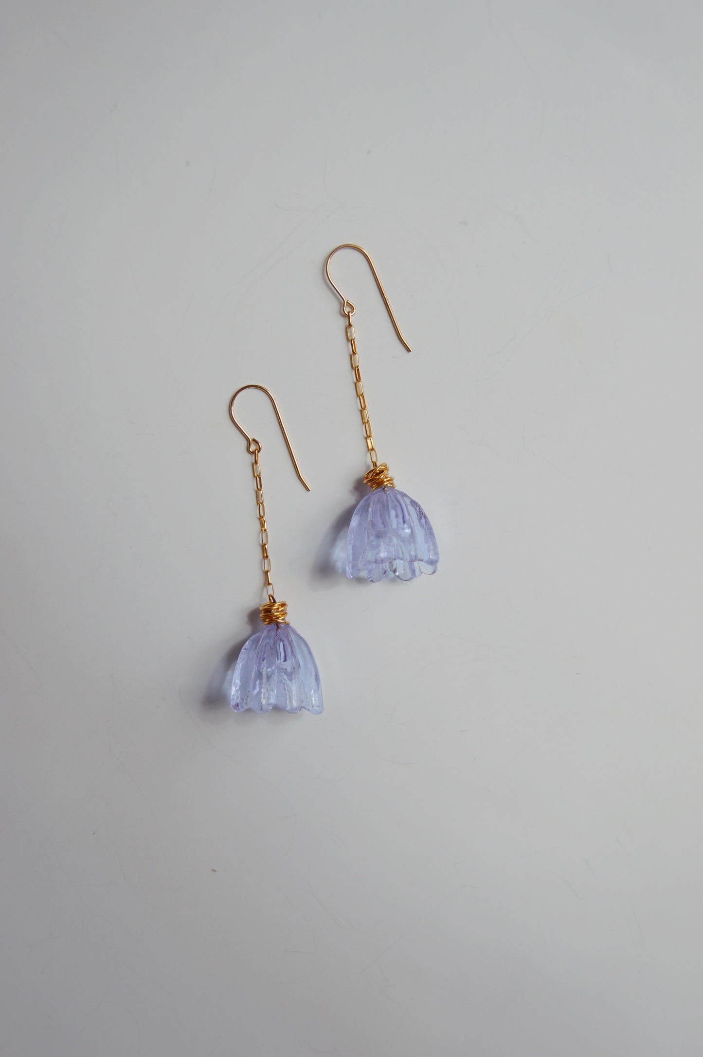 Super Sale Glass Tulip Earrings- Purples