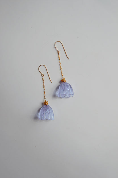 Super Sale Glass Tulip Earrings- Purples