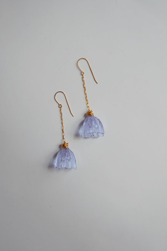 Super Sale Glass Tulip Earrings- Purples