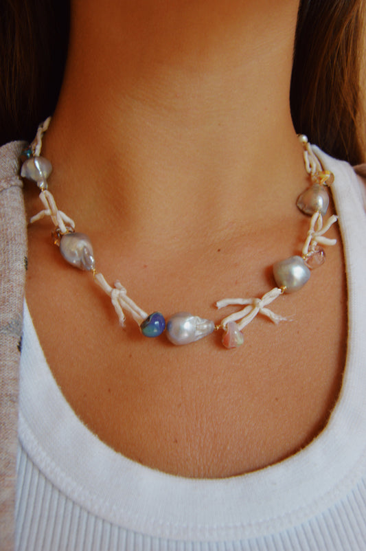 Cream Silk and Pearl Layer