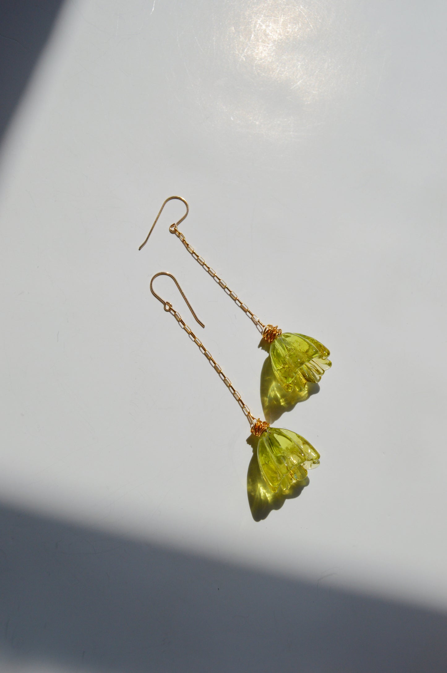 Super Sale Glass Tulip Earrings- Greens