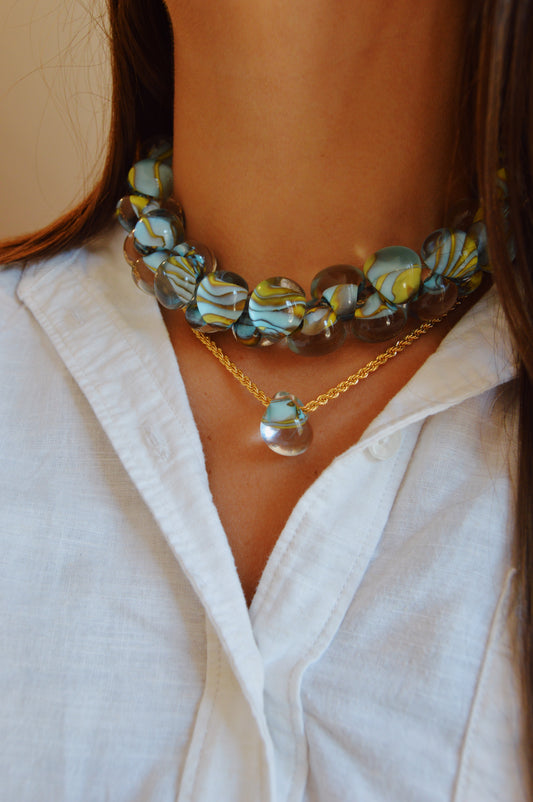 Grand Bubble Glass Necklace-Funky Fish