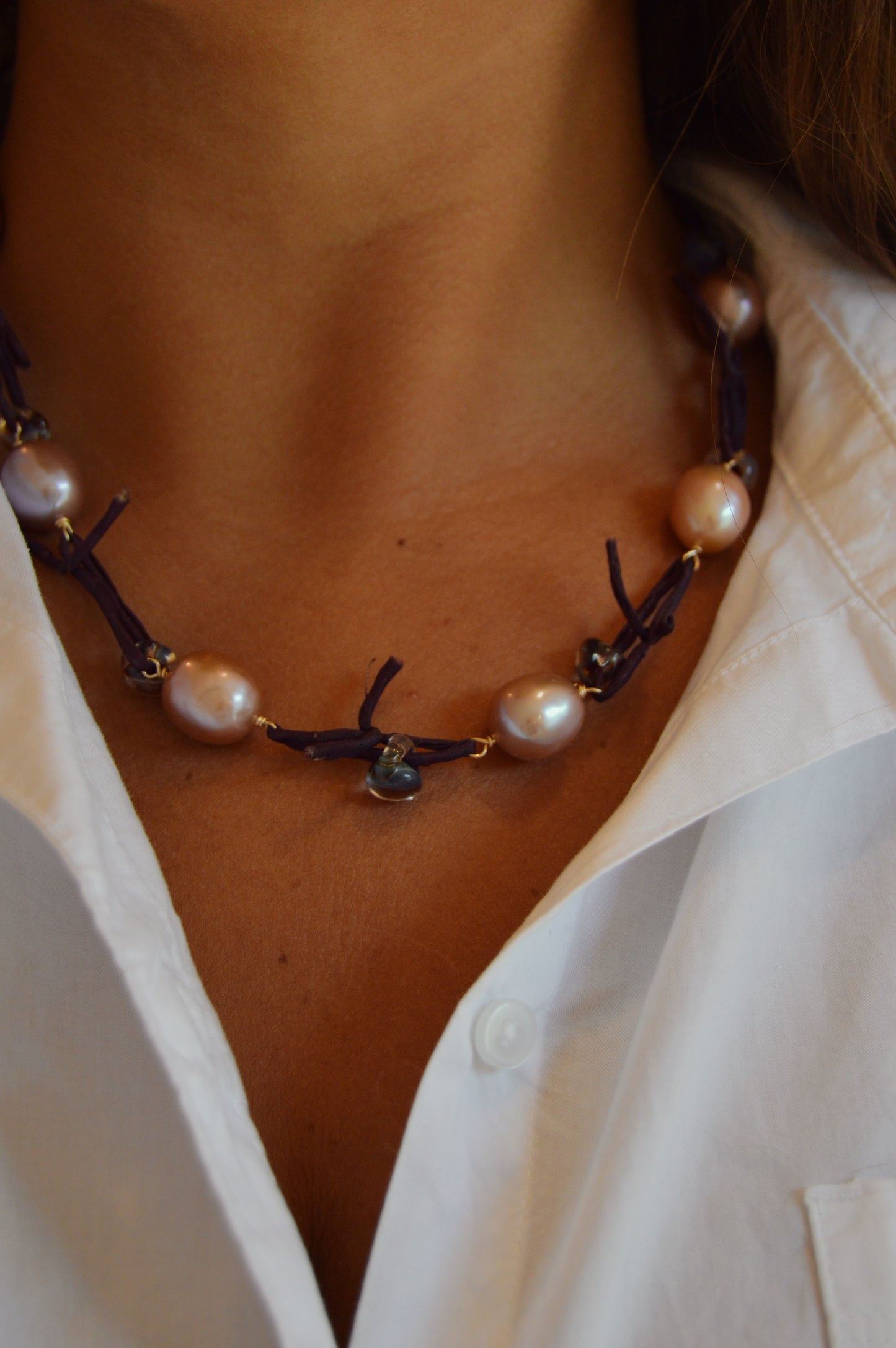 Silk and Pearl Layer- Tahitian Plum