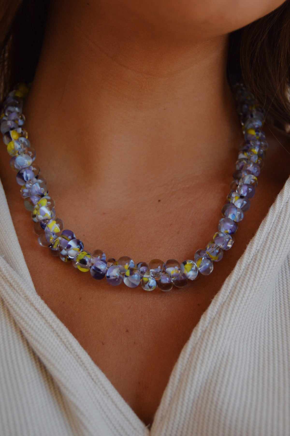 Bubble Glass Necklace- Geaux Team