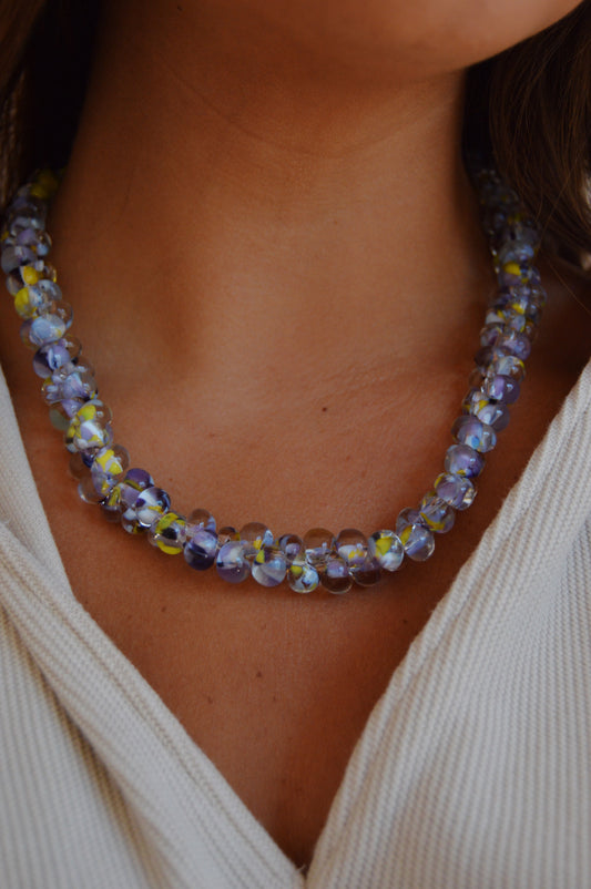 Bubble Glass Necklace- Geaux Team
