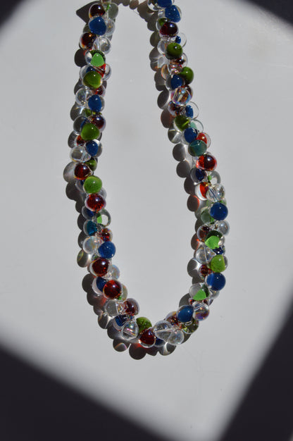 Bubble Glass Necklace- Berry Mix