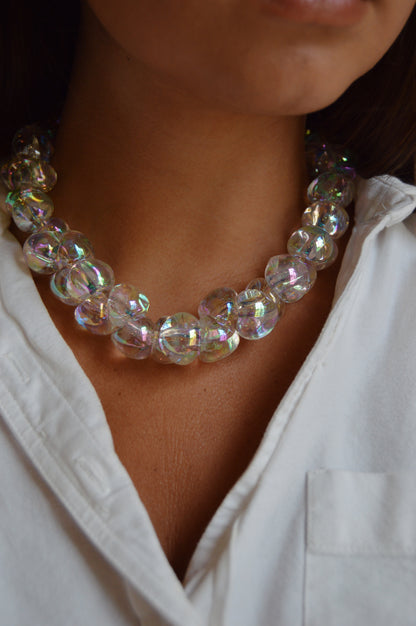 Grand Bubble Necklace- Shimmer Clear