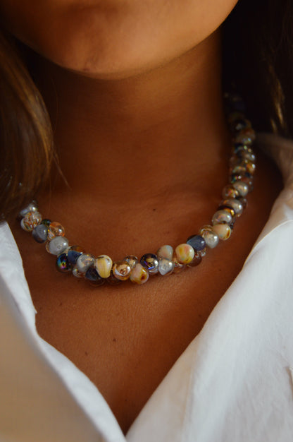 Bubble Glass Necklace- Pebbles Mix