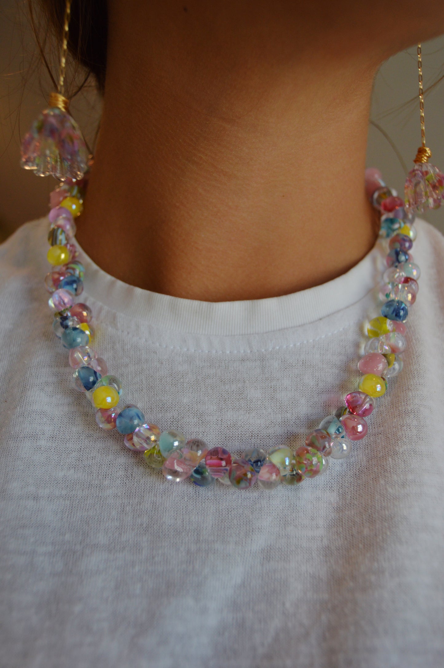 Rainbow Bubble Glass Necklace- Balloons