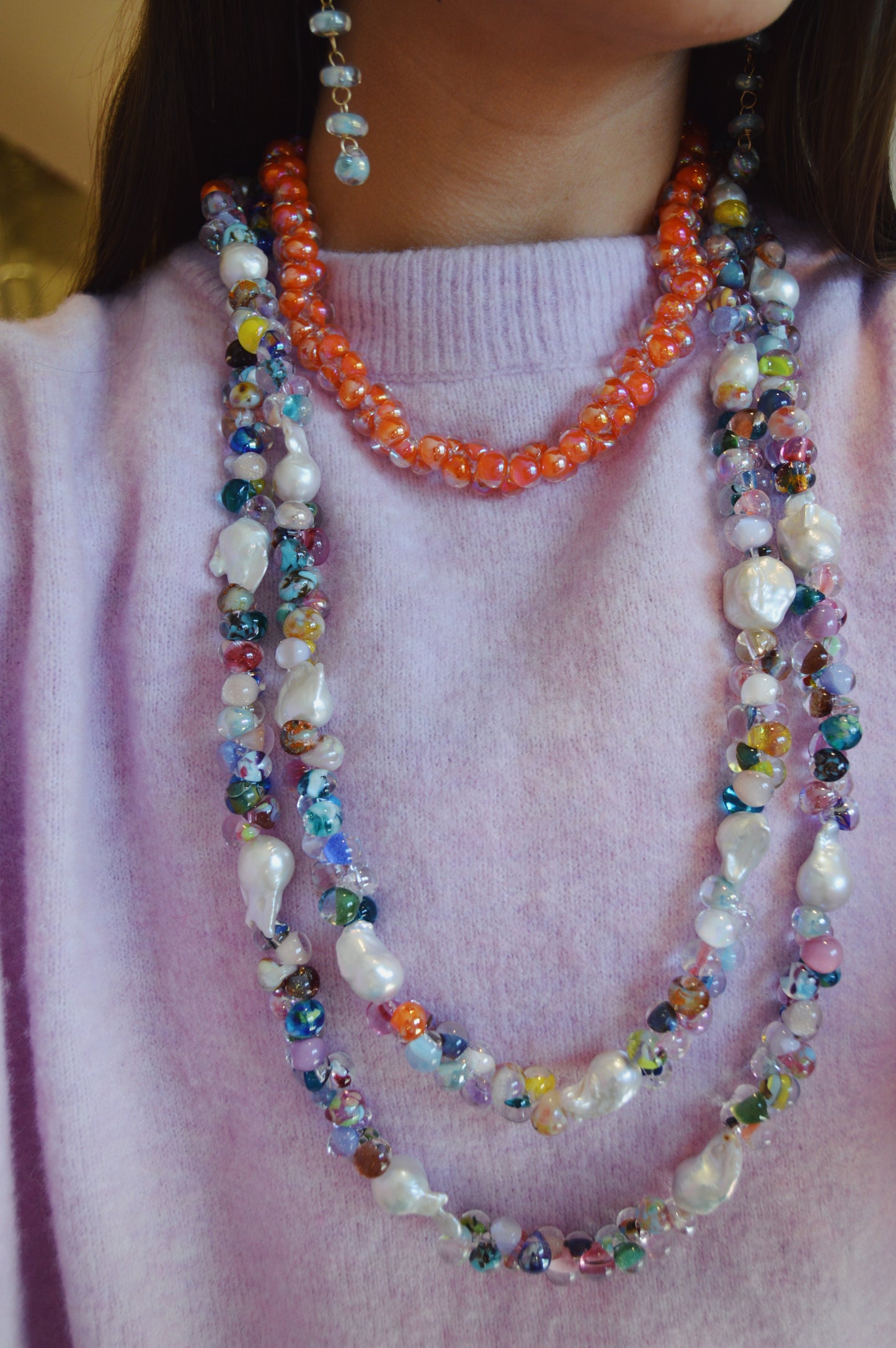 Long Bubble Glass Necklace