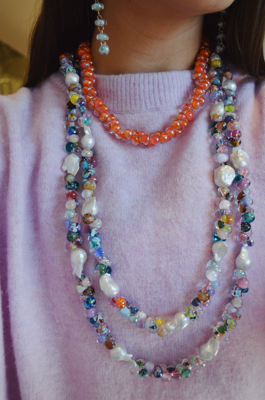 Long Bubble Glass Necklace