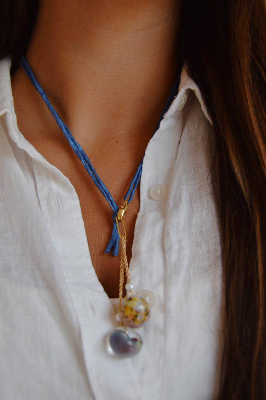 Silk and Grand Bubble Clasp in Front