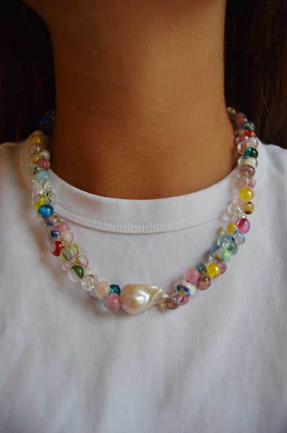 Rainbow Bubble Glass Necklace- Celebration