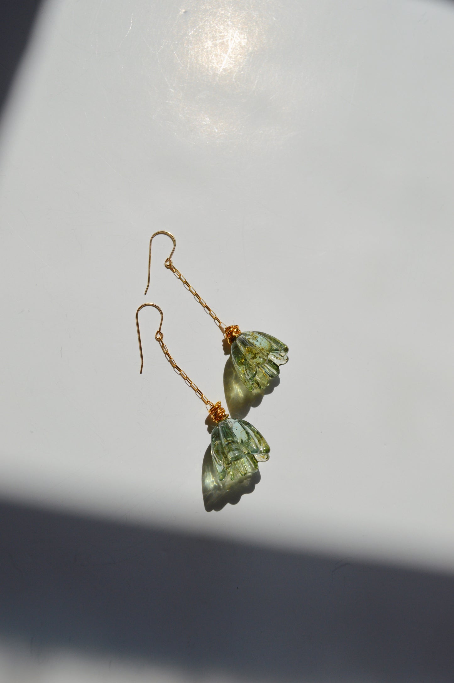 Super Sale Glass Tulip Earrings- Greens