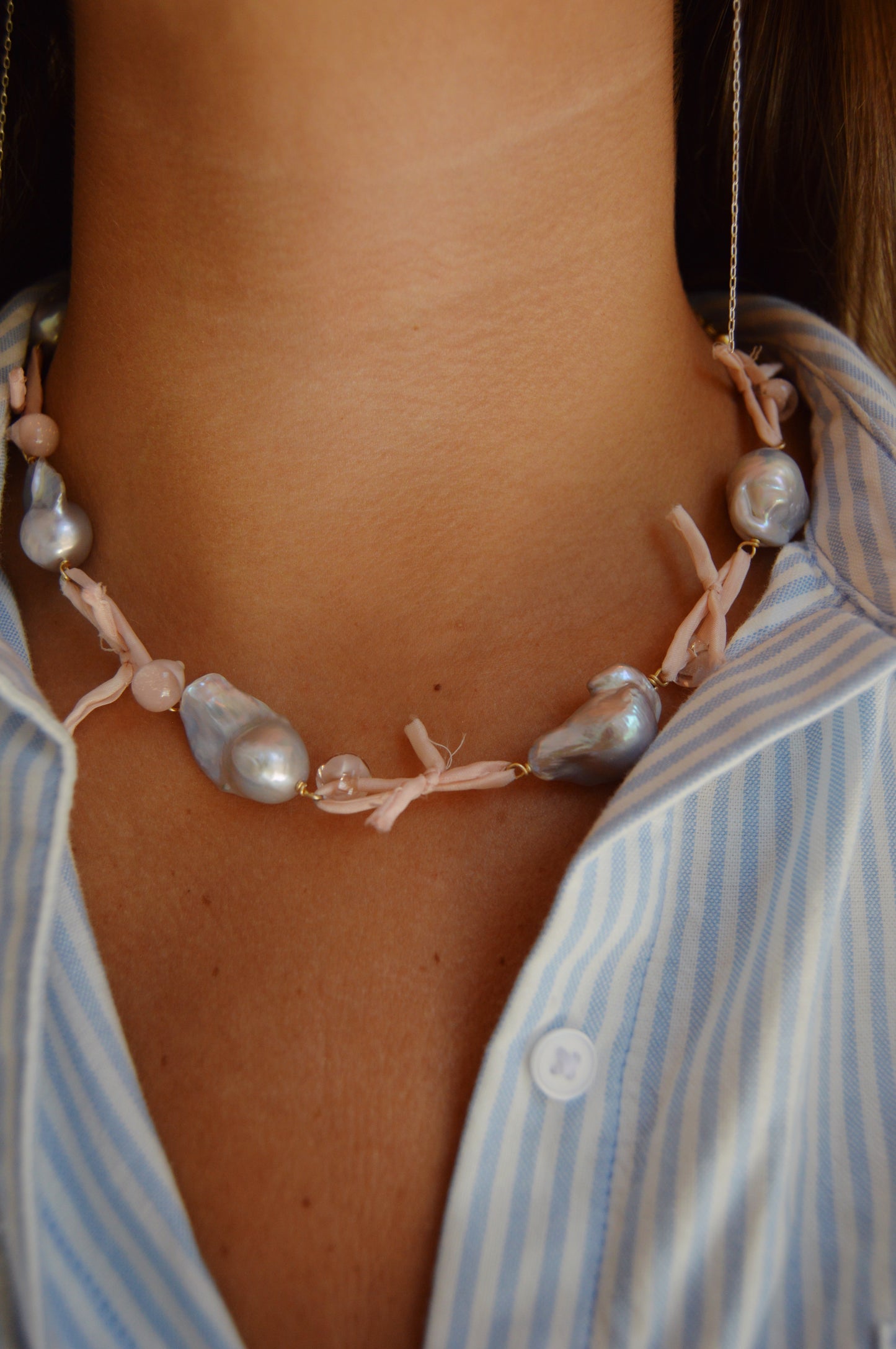 Silk and Pearl Layer- Nude