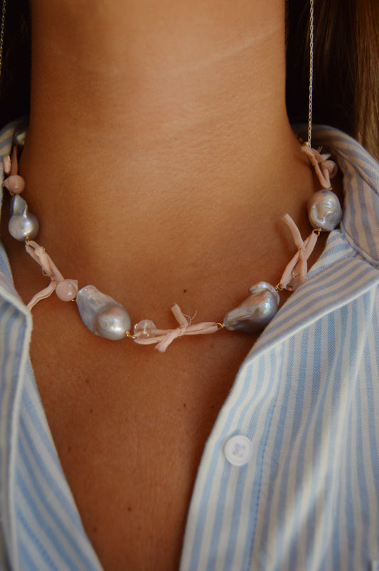 Silk and Pearl Layer- Nude