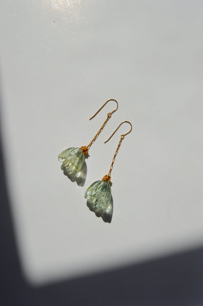 Super Sale Glass Tulip Earrings- Greens