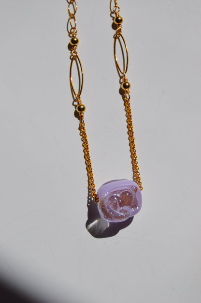 Glass Heart Stamp Necklace