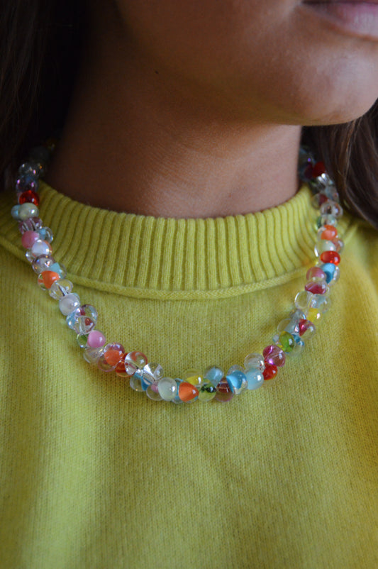 Rainbow Bubble Glass Necklace- Candy