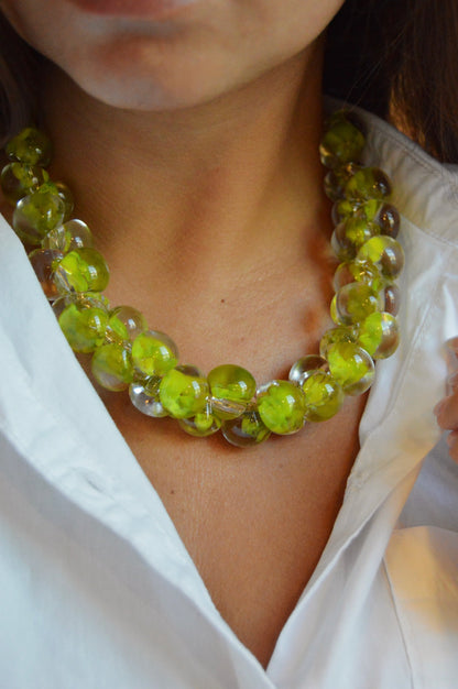 Grand Bubble Necklace- Chartreuse