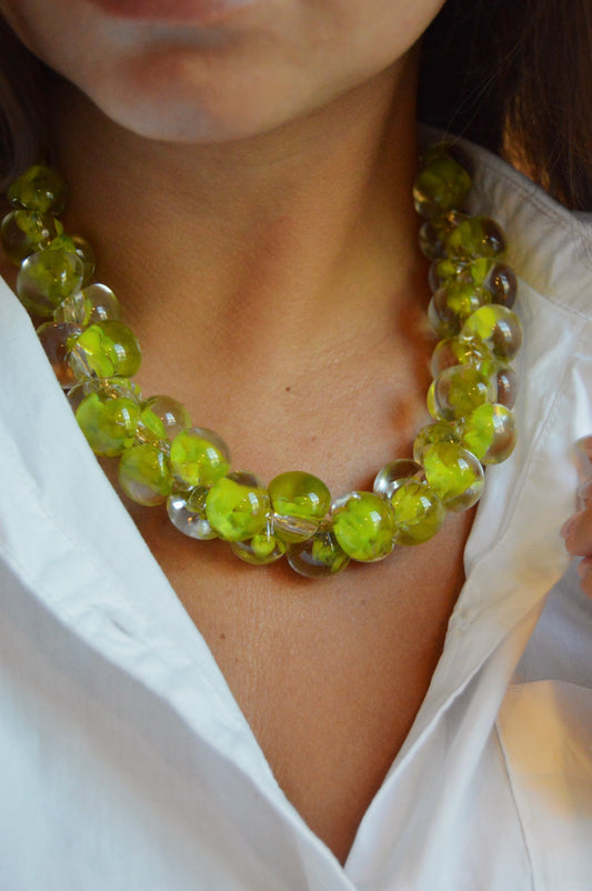 Grand Bubble Necklace- Chartreuse