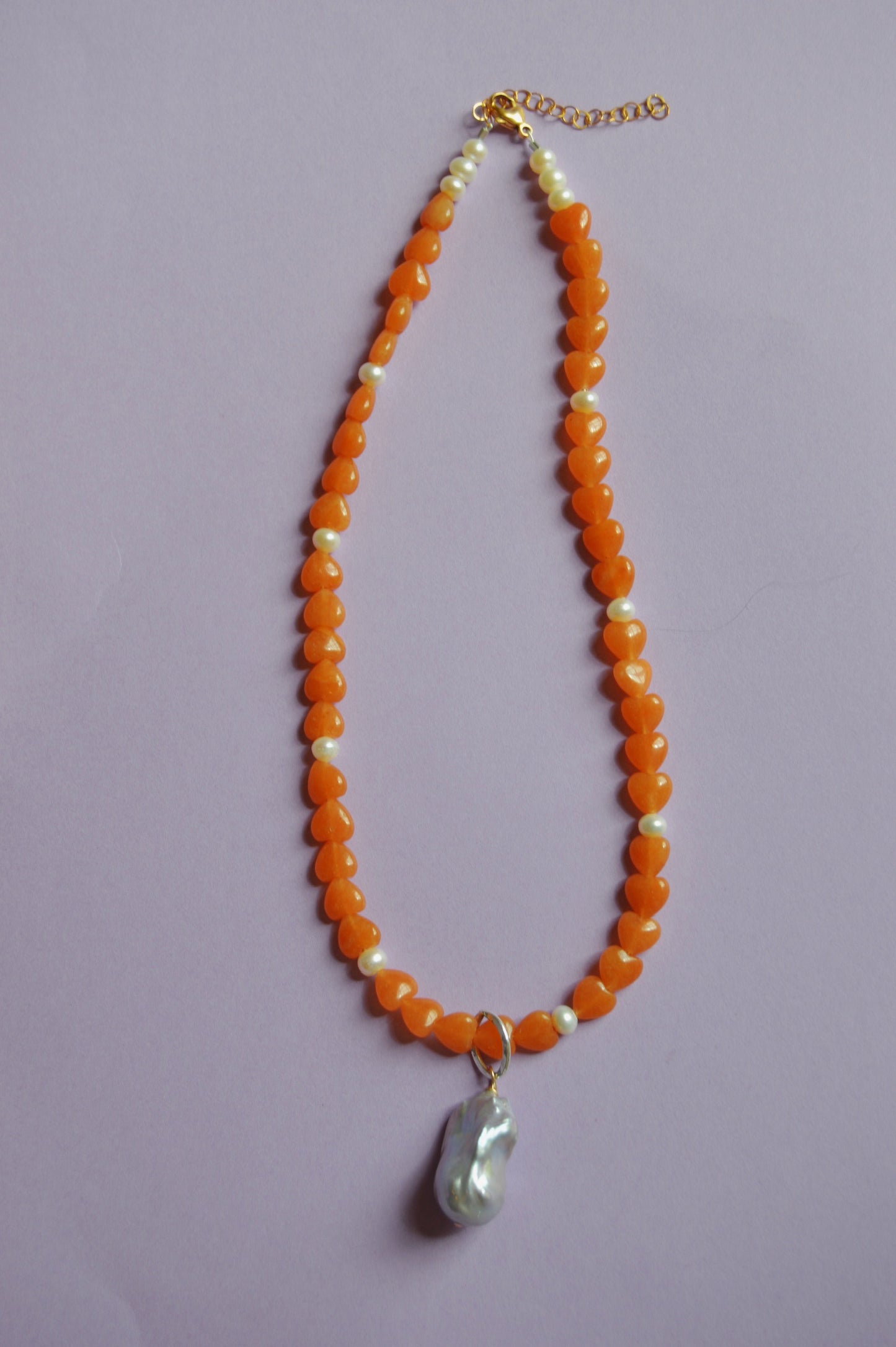 Gemstone Heart Layer with Chunky Pearl