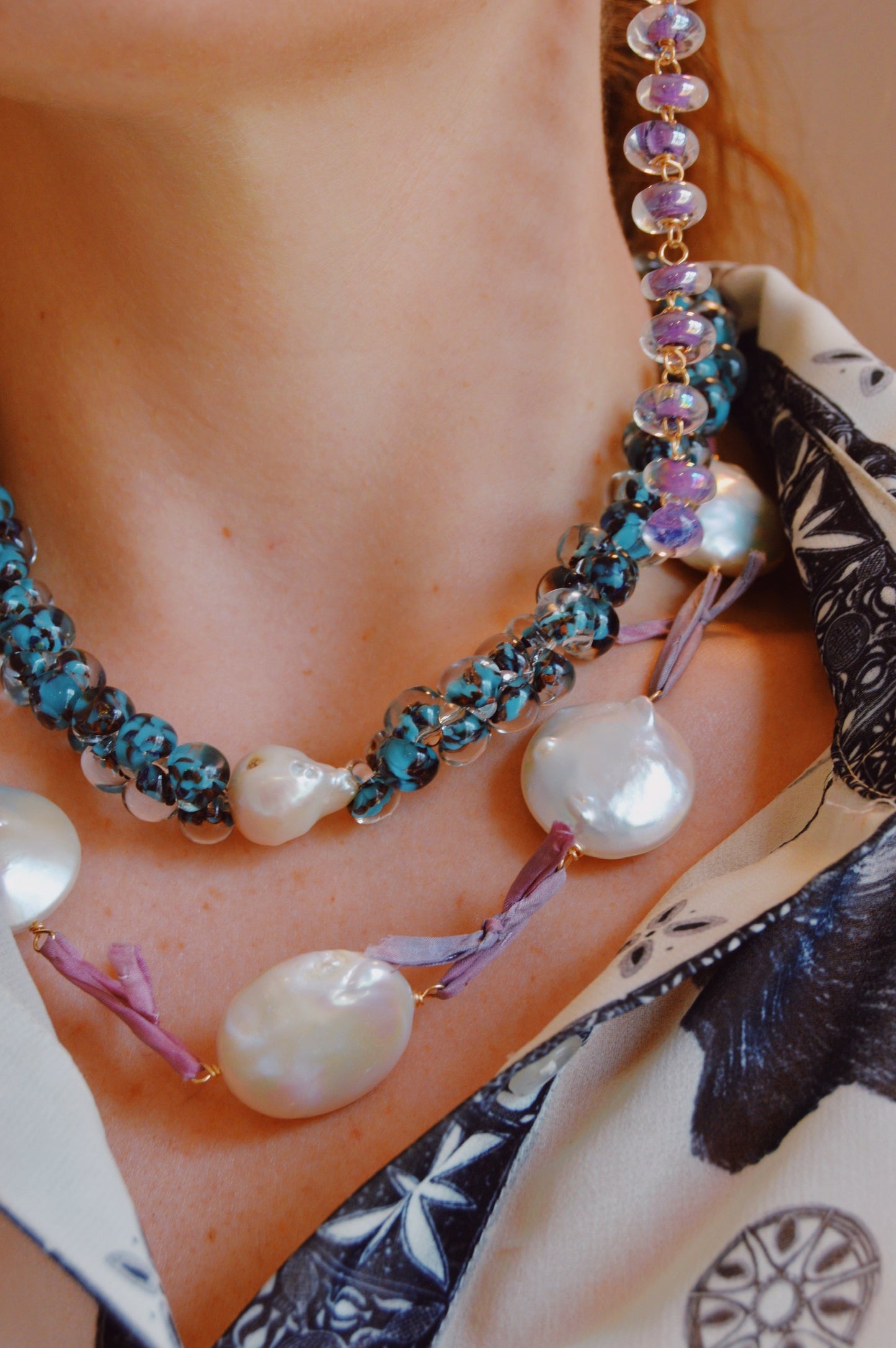 Lavender Silk and Pearl Layer
