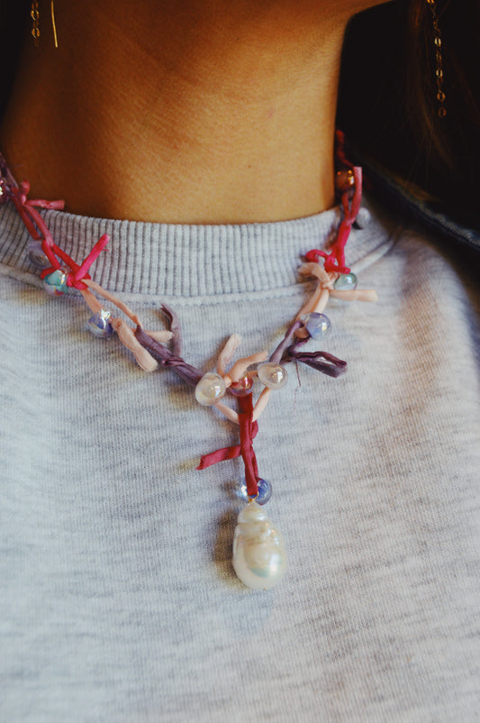 Pink and Purple Silk and Pearl Layer