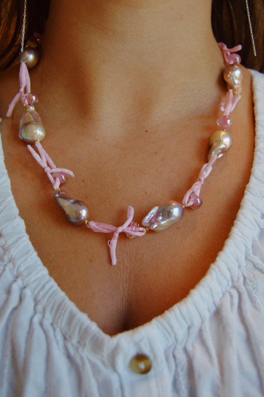 Silk and Pearl Layer- Bubblegum