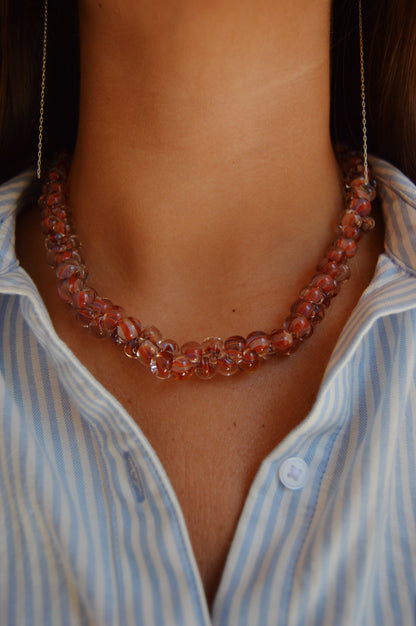 Bubble Glass Necklace- Peppermint