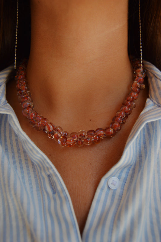 Bubble Glass Necklace- Peppermint