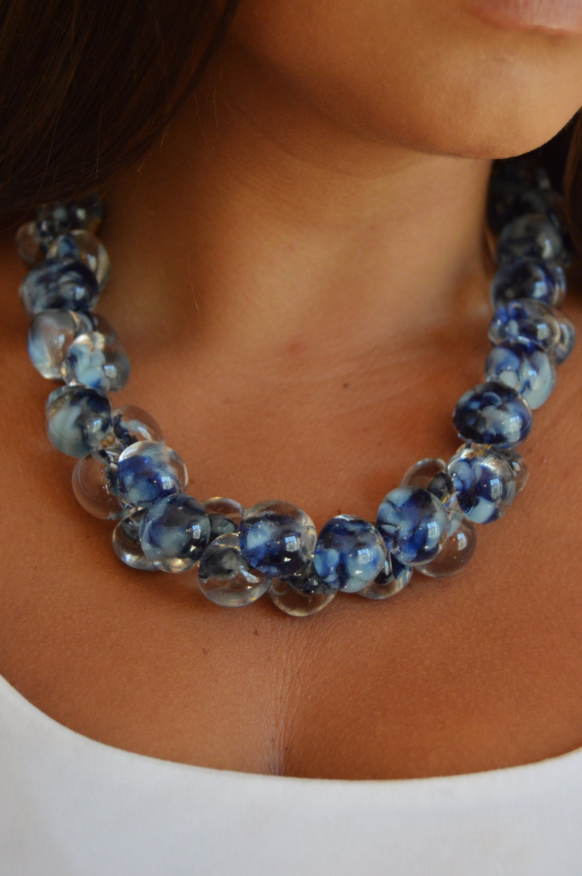 Grand Bubble Necklace- Blueberry Muffin