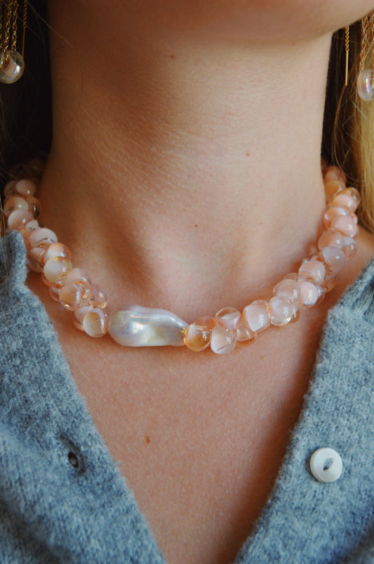 Bubble Glass Necklace - Butternut