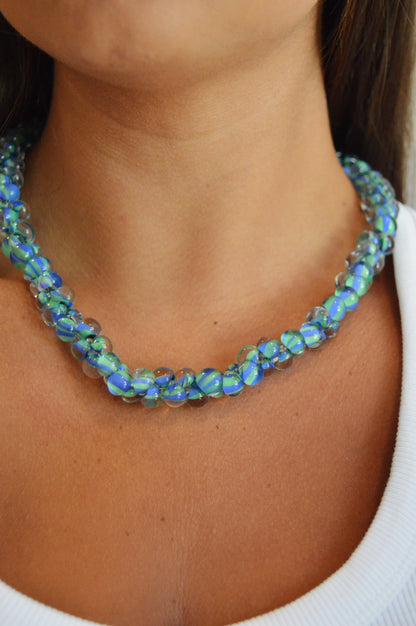 Bubble Glass Necklace- Groovy Gecko