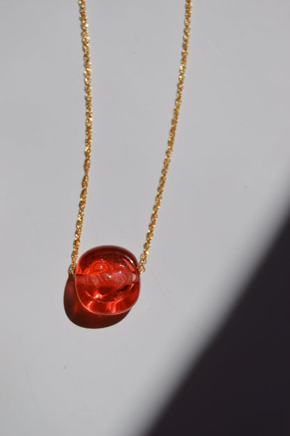 Glass Heart Stamp Necklace