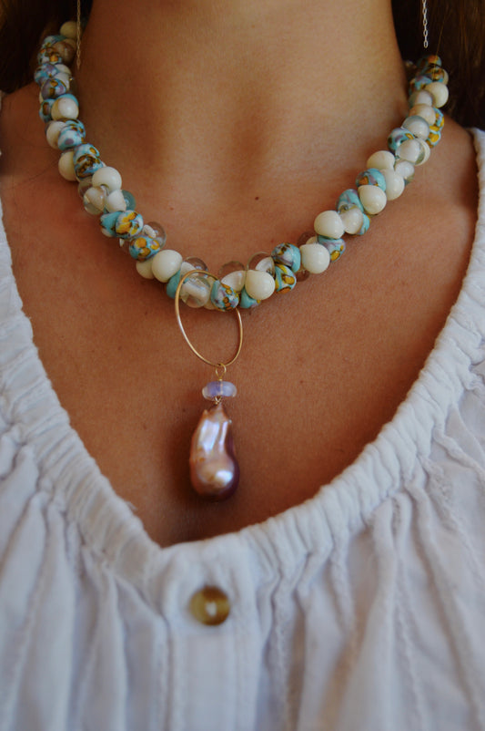 Pearl and Glass Ring Charm
