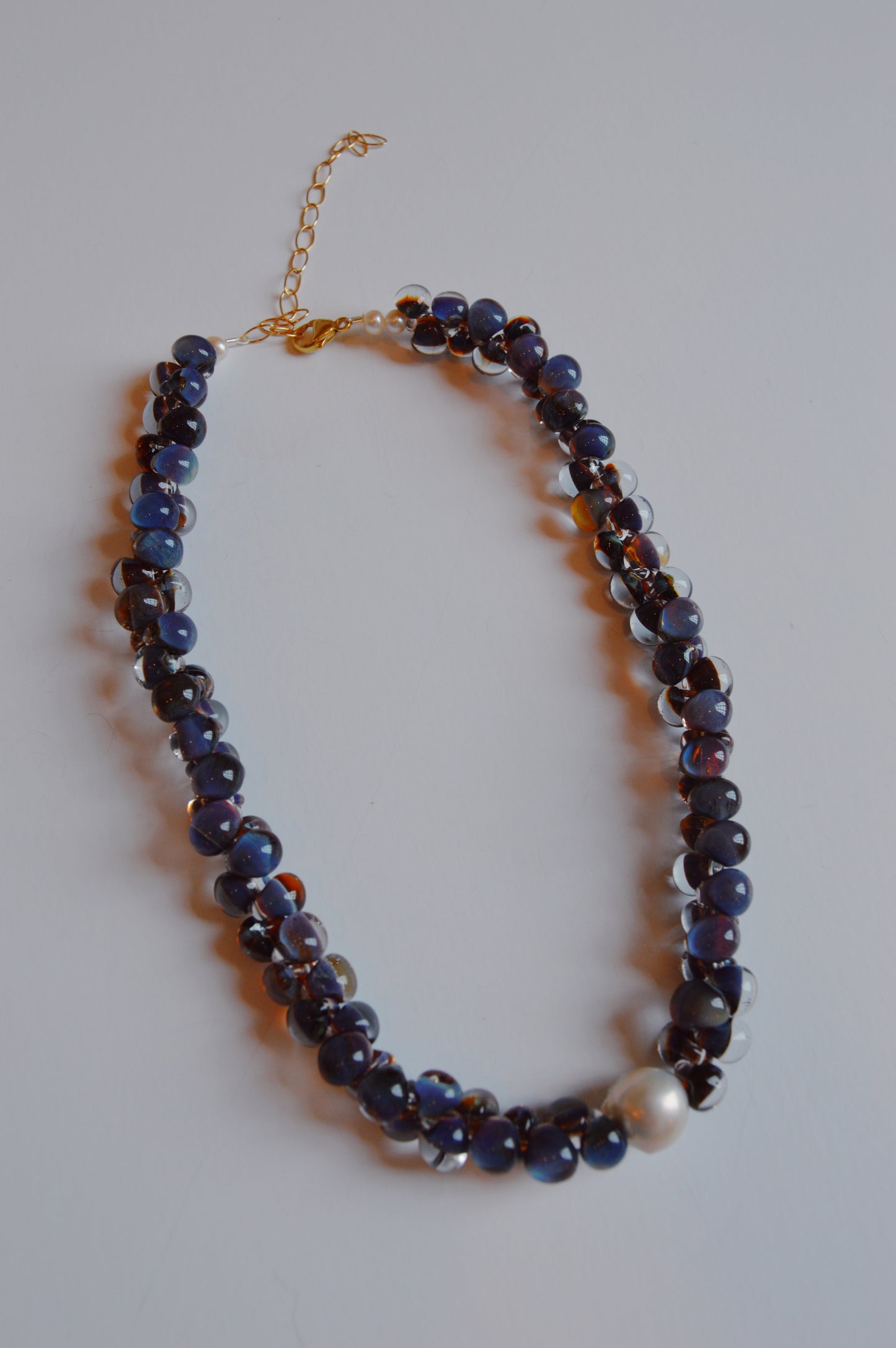 Bubble Glass Necklace - Tahitian Pearl