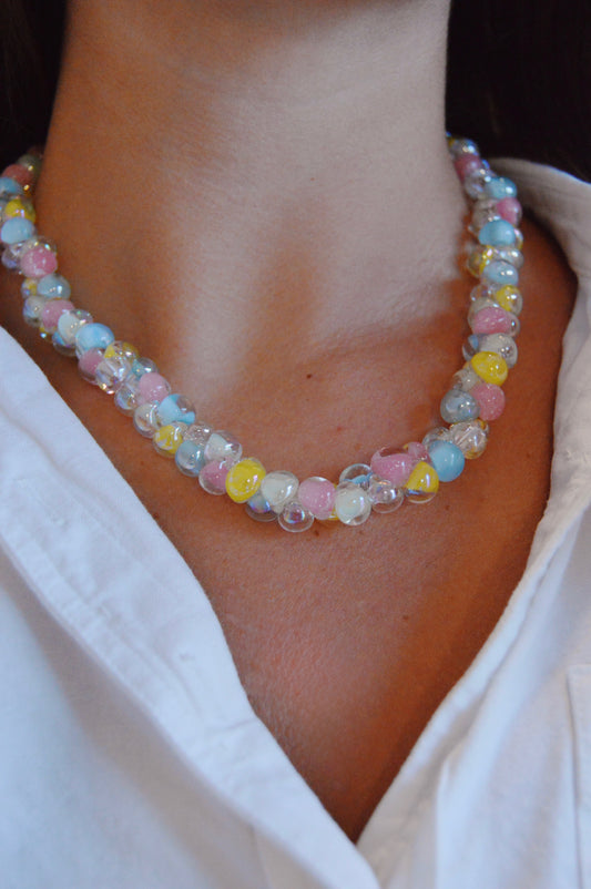 Rainbow Bubble Glass Necklace- Lolo