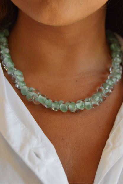 Bubble Glass Necklace- Mist