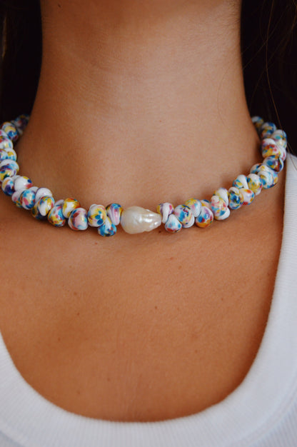 Bubble Glass Necklace- Tie Dye