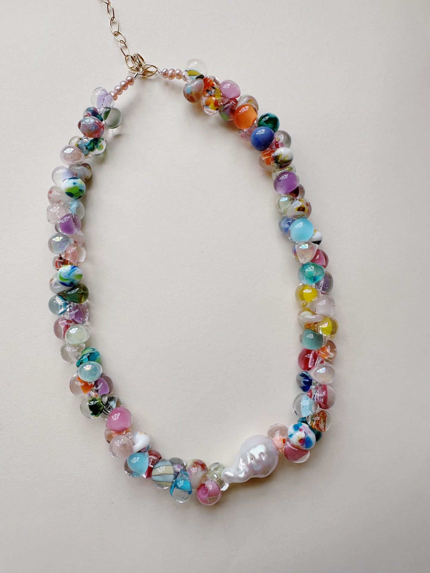 Rainbow Bubble Glass Necklace