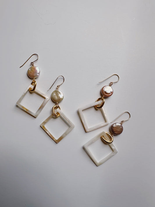 Diamond Shell and Pearl Drops