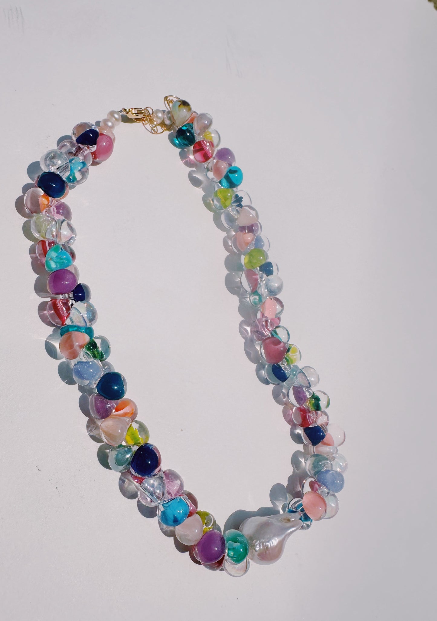 Rainbow Bubble Glass Necklace