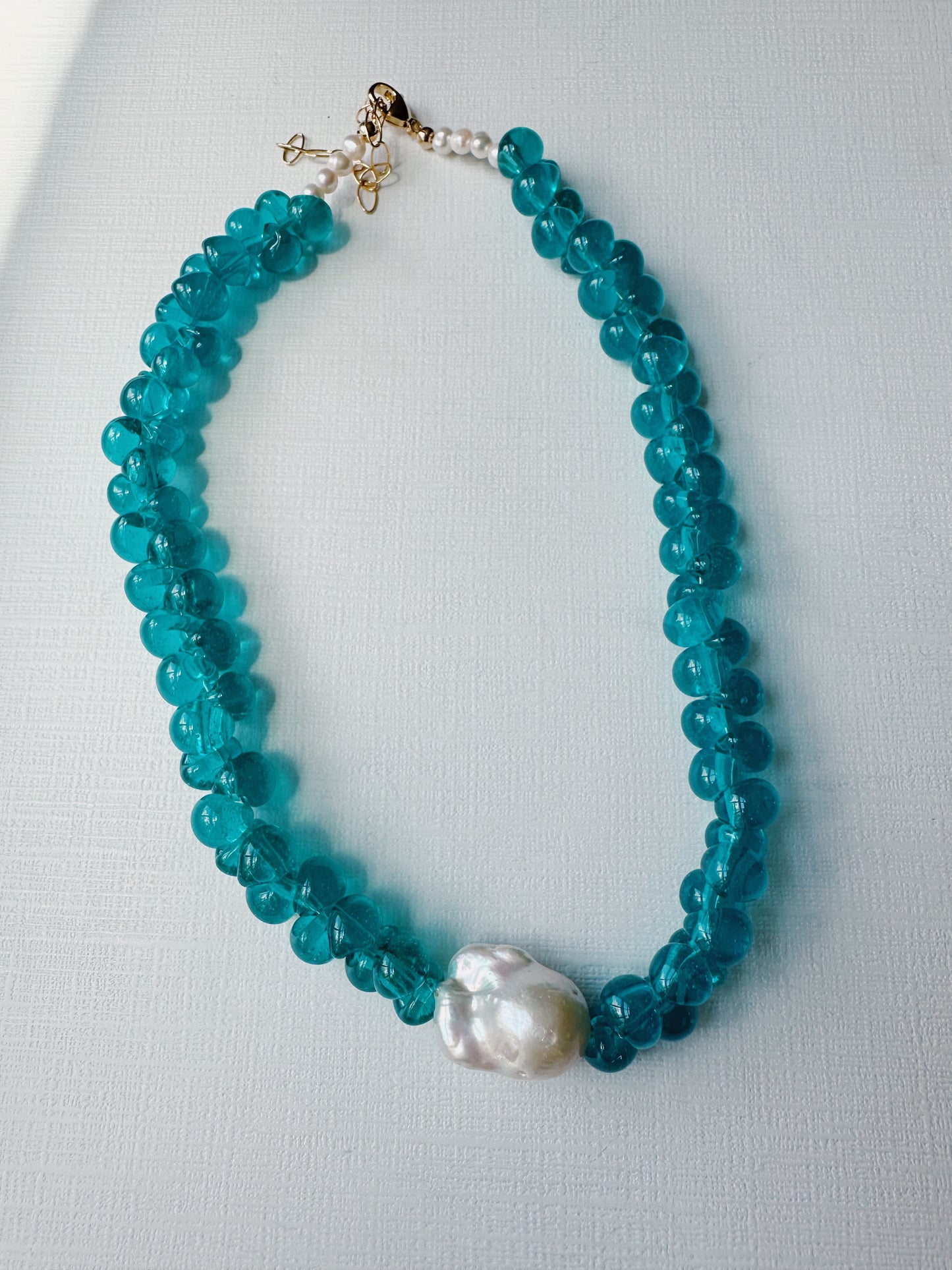 Bubble Glass Necklace - Teal