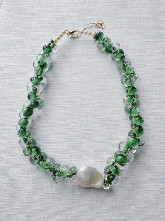 Bubble Glass Necklace - Green