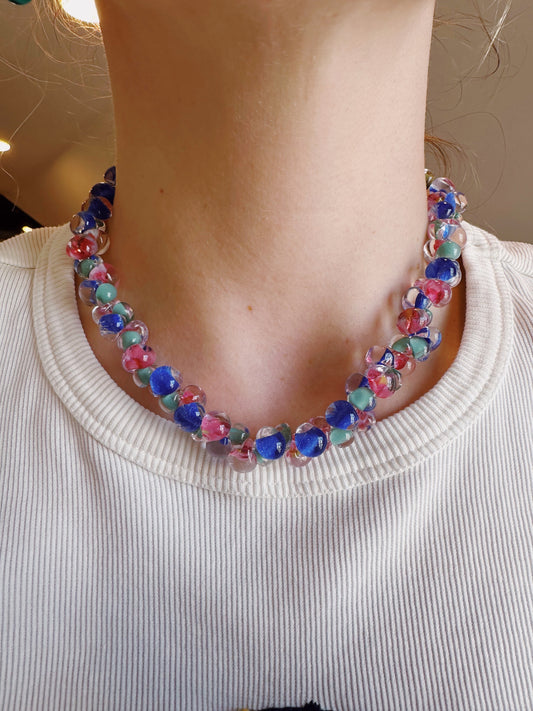 Bubble Glass Necklace - Rainbow