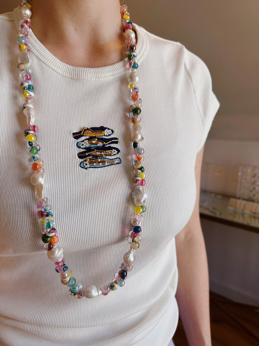 Long Bubble Glass Necklace