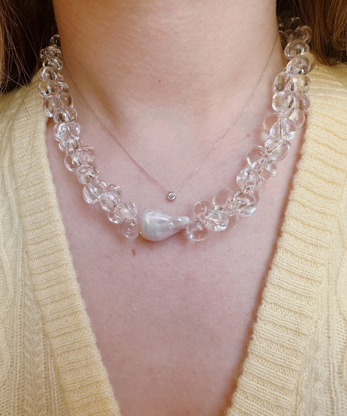 Bubble Glass Necklace - Clear