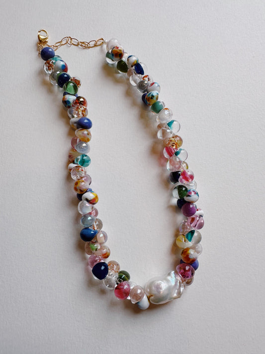 Bubble Glass Necklace - Rainbow